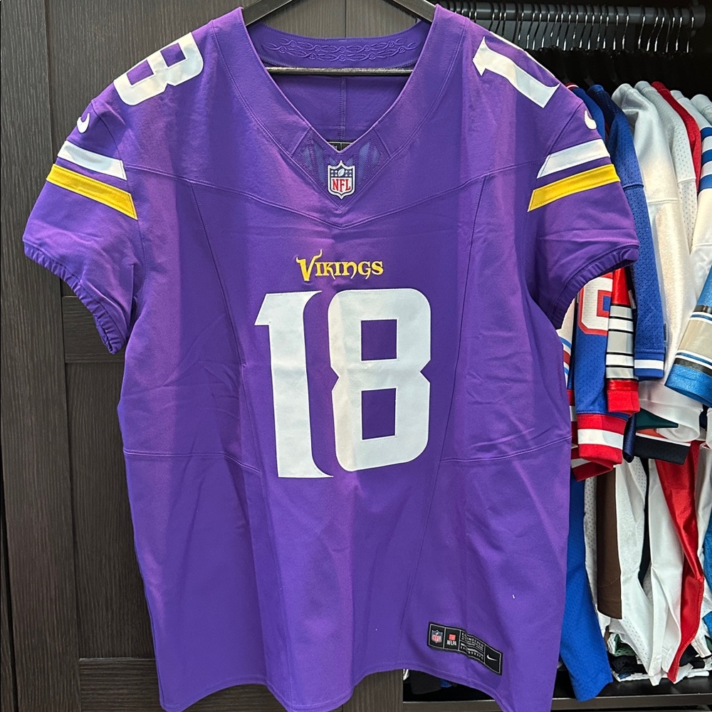 Justin Jefferson Minnesota Vikings Nike Vapor F.U.S.E. Elite Athentic NFL Jersey - Picture 1 of 9